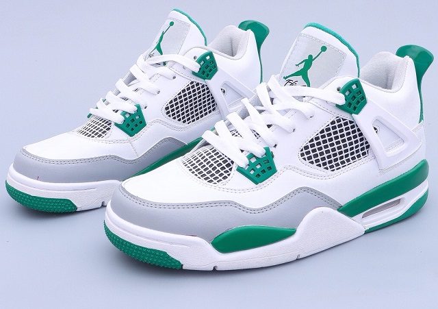 Air Jordan Retro 4 Grade AAA White Grey Green